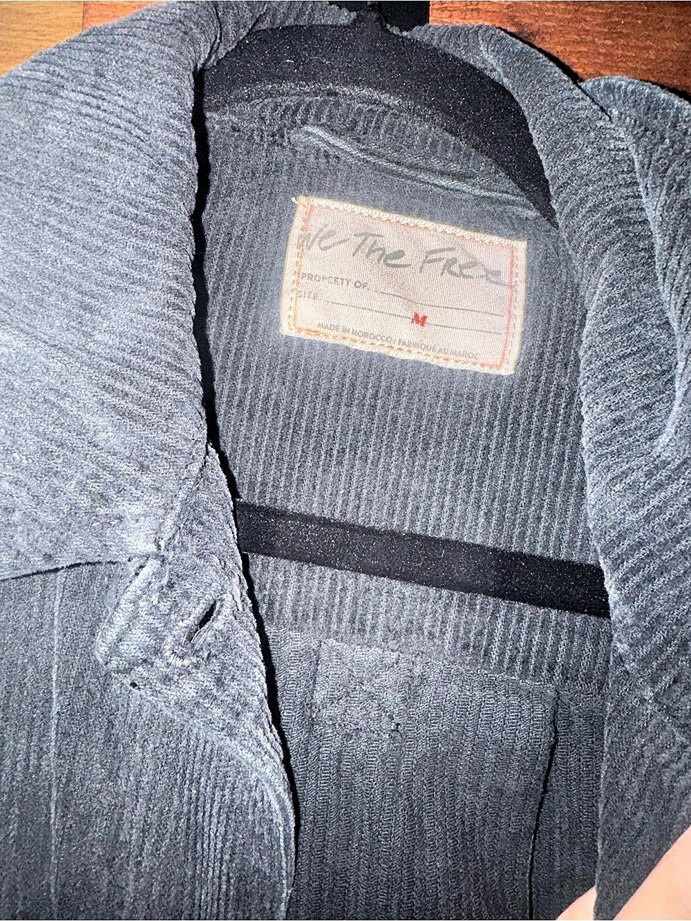 We The Free Opal Swing Corduroy Utility Jacket in Washed Black - Size Medium - Picture 7 of 16